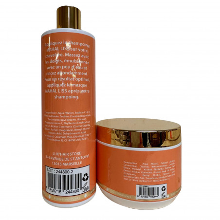Kit shampoing + masque Amla & Ricin Mahal Liss 2x500ML (dos)