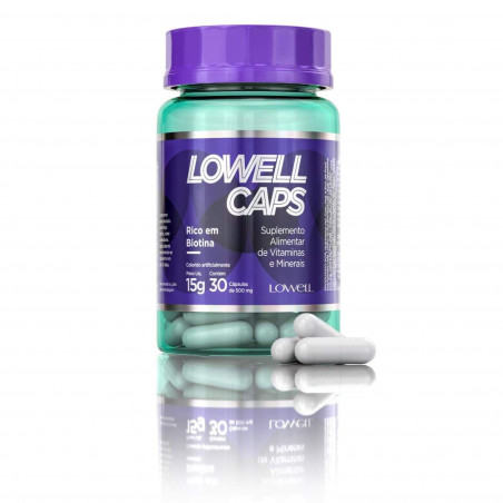 Complément alimentaire en vitamines et minéraux Lowell Caps 30 gélules (gélule visible)