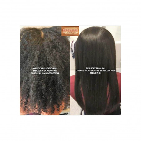 Lissage brésilien Brasilian Hair Seduction : avant/après