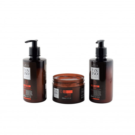 Kit home care Curl Hair Tanino Therapy Salvatore 3 produits shampoing 300ML + masque 250ML + leave-in 300ML (dos)