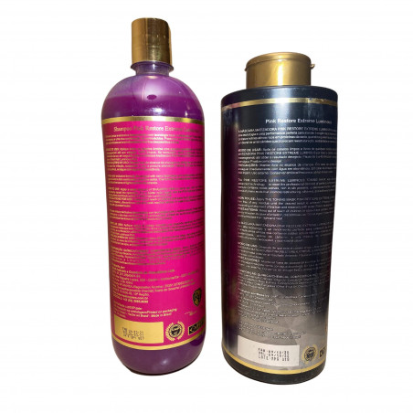 Kit shampoing & patine fortifiante Toner Pink Robson Peluquero 2x1L (dos)