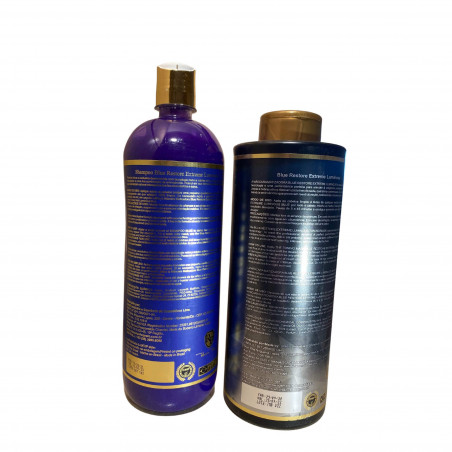 Kit shampoing & patine fortifiante Toner Blue Robson Peluquero 2x1L (fond verso)