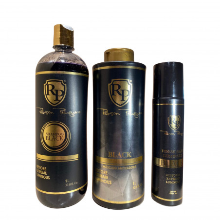 Kit premium patine Black Robson Peluquero 3 produits : shampoing 1L + Toner 1L + finalisateur 250ML