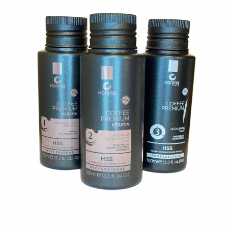 Kit lissage brésilien Coffee Premium Honma Tokyo 3 x 100 ml (recto 2)