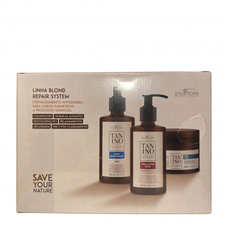Kit Blond Repair System Tanino Therapy Salvatore 3 produits (coffret recto)